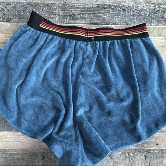 Aviator Nation Blue Athletic Shorts with Striped Waistband - Picture 3 of 4